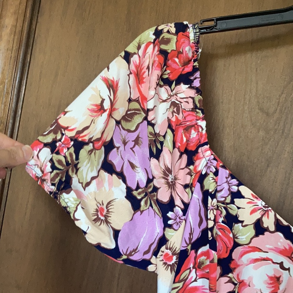 Lily Rose dress floral print puff sleeve tie back boho cottagecore L jr - Picture 7 of 17